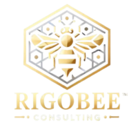 Image of a bumblebee with Rigobee Consulting underneath